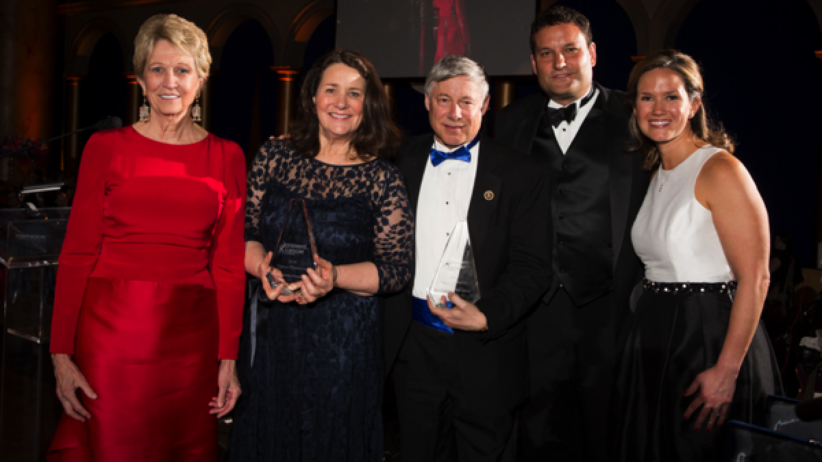 From left to right: PCF President and Founder Carolyn “Bo” Aldigé, Rep. DeGette, Chairman Upton, Gala Co chairs Jason Van Pelt, and Hollyn Schumann