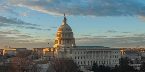 aerial view of Capitol building