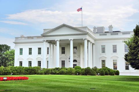 exterior view of the white house