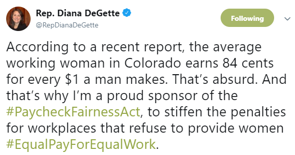 Tweet: Equal Pay
