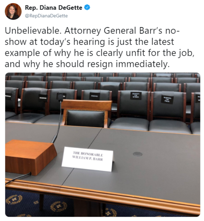 Tweet: Attorney General Barr needs to go