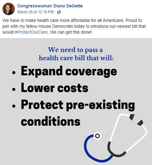 Facebook Post: Protect Our Care
