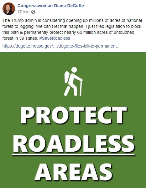 Tweet: Protect Roadless Areas