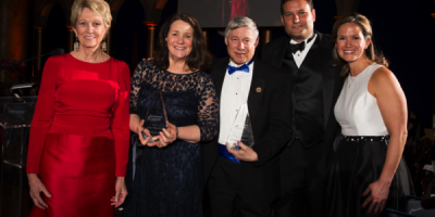 From left to right: PCF President and Founder Carolyn “Bo” Aldigé, Rep. DeGette, Chairman Upton, Gala Co chairs Jason Van Pelt, and Hollyn Schumann